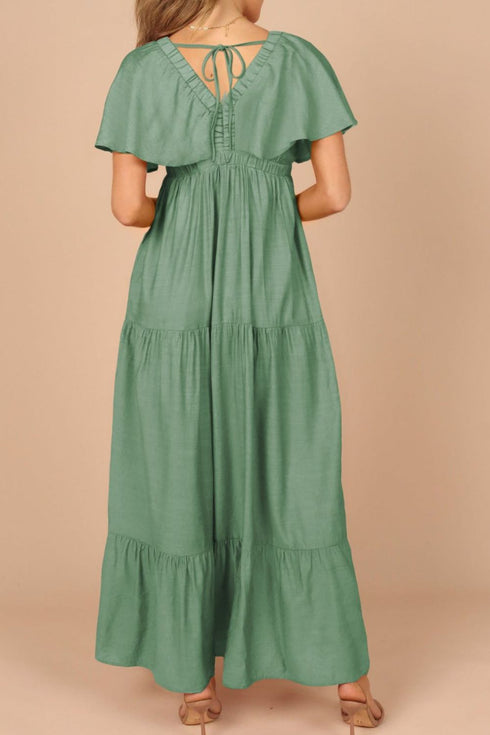 ruffled-v-neck-flutter-sleeve-maxi-dress OhSoStyled - Sophia's Style-15
